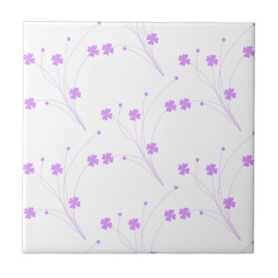 Lilac Purple Blumen, kleine pastellfarbene Blütenb Fliese