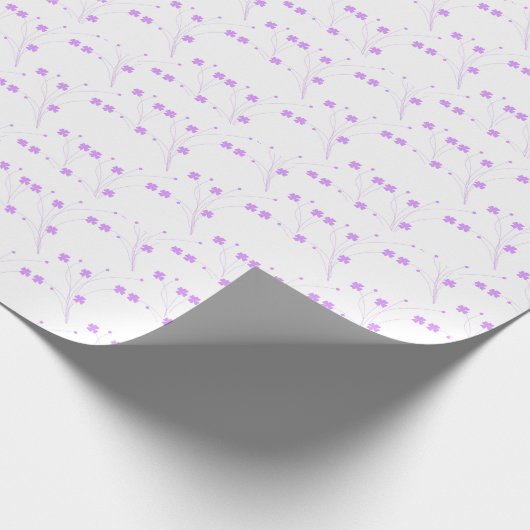 Lilac Purple Blumen, kleine pastellfarbene Blütenb Geschenkpapier (Ecke)