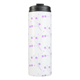 Lilac Purple Blumen, kleine pastellfarbene Blütenb Thermosbecher