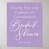 Lilac Purple Bridal Shower Customized Welcome Poster (Vorne)