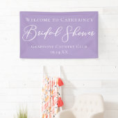 Lilac Purple Bridal Shower Party Custom Welcome Banner (Insitu)
