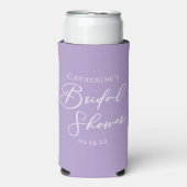 Lilac Purple Bridal Shower Party Personalized Selters Dosenkühler (Seltzer Vorderseite)