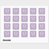 Lilac Purple Crest Monogram Wedding Stickers (Blatt)