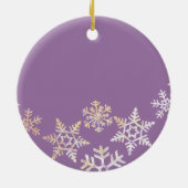 Lilac Purple Custom Name with Snowflakes Keramik Ornament (Hinten)