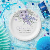 Lilac purple floral baby shower pappteller (Party)