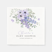 Lilac purple floral baby shower serviette (Vorderseite)