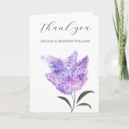 Lilac Purple Floral Elegant Wedding Thank you  Dankeskarte