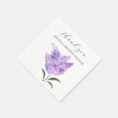 Lilac Purple Floral Wedding Thank you  Serviette (Ecke)