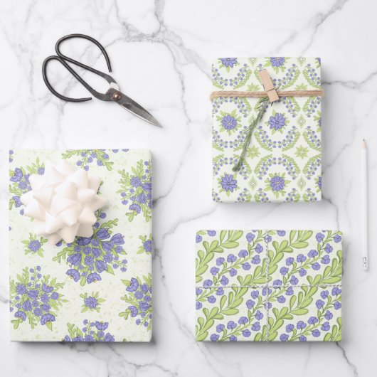 Lilac Purple Flowers Geschenkpapier Set (Vorderseite)