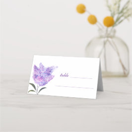 Lilac Purple Flowers Watercolor Floral Wedding Platzkarte