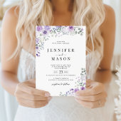 Lilac Purple Lavender Floral Wedding Invitation Einladung