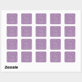 Lilac Purple Modern Arch Minimalist Christening Quadratischer Aufkleber (Blatt)