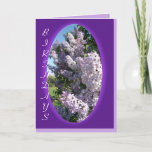 Lilac Purple Oval Birthday- customize any occasion Karte<br><div class="desc">Change the words on the outside and inside for any occasion you wish and it will be appreciated by anyone that receives it. Go to my Assorted Flowers to see more beautiful flower cards & gift or type Lilac in my searchbox near the top of my right sidebar.</div>