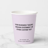 Lilac Purple Paper Cups Custom Business Logo 8 oz Pappbecher (Rückseite)
