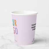 Lilac Purple Paper Cups Custom Business Logo 8 oz Pappbecher (Links)