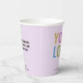 Lilac Purple Paper Cups Custom Business Logo 8 oz Pappbecher (Rechts)