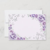 Lilac Purple Silver Quinceanera Reply RSVP Karte (Rückseite)