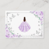 Lilac Purple Silver Quincenarea Reception Details Begleitkarte (Rückseite)