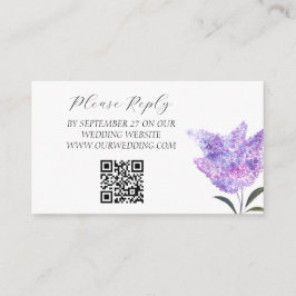 Lilac Purple Watercolor Flowers Floral Wedding  Begleitkarte