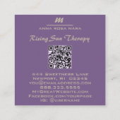 *~* Lilac QR AP66 Marble Glam Luxe Glitzer Initial Quadratische Visitenkarte (Rückseite)