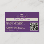*~* Lilac QR Marble Glam Luxe Glitzer Initial AP66 Visitenkarte (Rückseite)