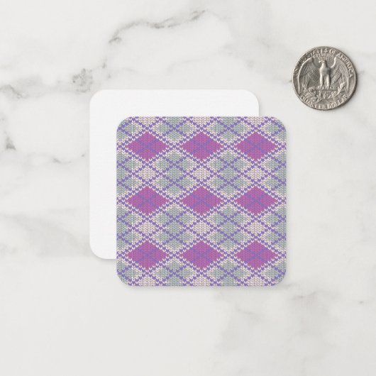 LILAC-RAUTE-STRICK 2.5x2.5-Flachbildschirm Mitteilungskarte (Vorderseite/Rückseite Beispiel)