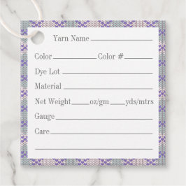 LILAC RAUTE STRICK 2" Quadratgarnmarken Geschenkanhänger