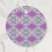 LILAC RAUTE STRICK 2" Rundgarntags Geschenkanhänger (Rückseite)