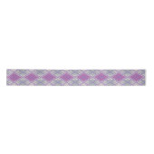 LILAC RAUTE STRICK 3" Breites Satinband (Vorderseite)