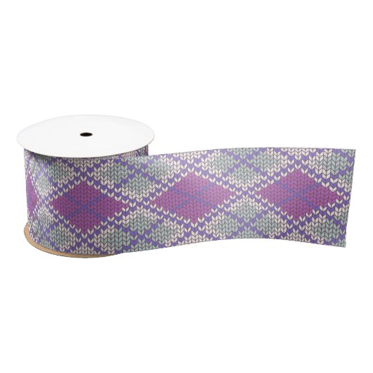 LILAC RAUTE STRICK 3" Breites Satinband (Spule)