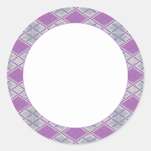 LILAC RAUTE STRICK 3" Round Stickers (Vorderseite)
