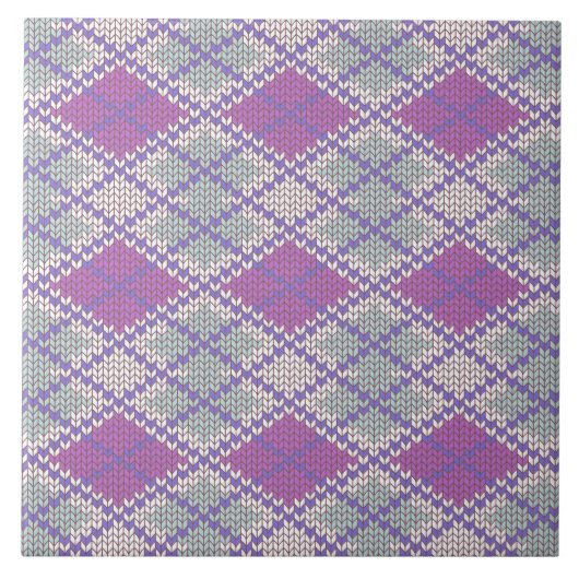 LILAC RAUTE STRICK 6x6 Keramik Tile Fliese (Vorderseite)