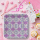 LILAC RAUTE STRICK 9" Teller für Papiervorlagen (Party)