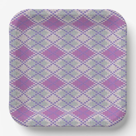 LILAC RAUTE STRICK 9" Teller für Papiervorlagen (Vorderseite)