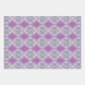 LILAC-RAUTE-STRICK-Flachpapier Geschenkpapier Set (Vorderseite 3)
