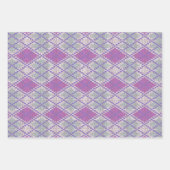 LILAC-RAUTE-STRICK-Flachpapier Geschenkpapier Set (Vorderseite 2)