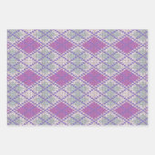 LILAC-RAUTE-STRICK-Flachpapier Geschenkpapier Set (Vorderseite)