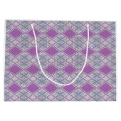 LILAC RAUTE STRICK Große Geschenktasche Geschenktüte (Rückseite)