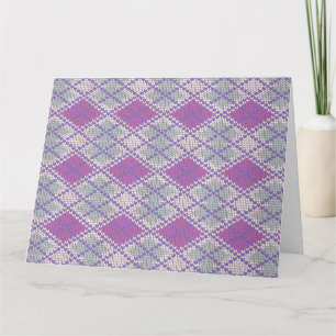 LILAC RAUTE STRICK Große Grußkarte / Horizontal Karte