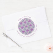 LILAC RAUTE STRICK Große Round-Address-Labels Runder Aufkleber (Umschlag)