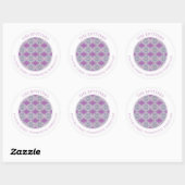 LILAC RAUTE STRICK Große Round-Address-Labels Runder Aufkleber (Blatt)