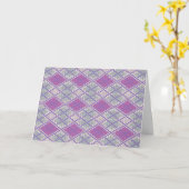 LILAC RAUTE STRICK Grußkarte / Horizontal Karte (Gelbe Blume)