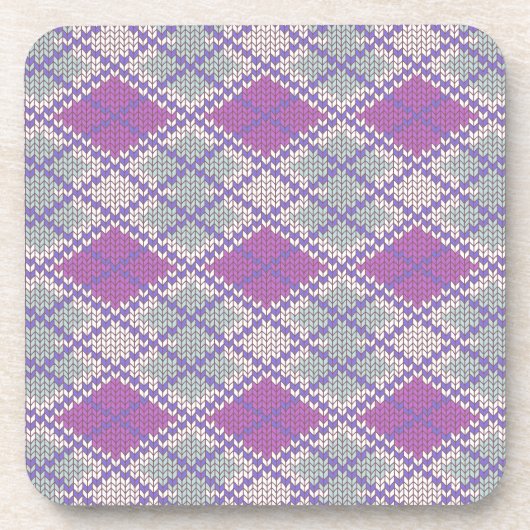LILAC RAUTE STRICK Hard Plastic Untersetzer (Vorderseite)