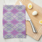 LILAC RAUTE STRICK Küche Geschirr Handtuch (Viertel Falte)