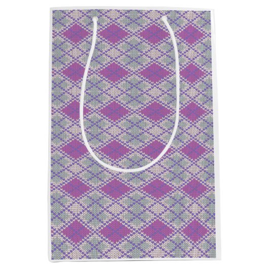LILAC RAUTE STRICK Mittlere Geschenktüte (Vorderseite)