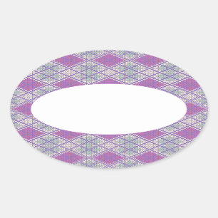 LILAC RAUTE STRICK Oval Matte Stickers