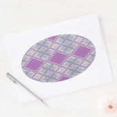LILAC RAUTE STRICK Oval Stickers (Umschlag)