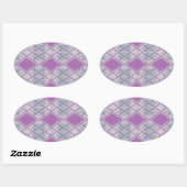 LILAC RAUTE STRICK Oval Stickers (Blatt)