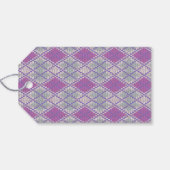 LILAC RAUTE STRICK Rechteck "Handgefertigte Tags" Geschenkanhänger (Rückseite Horizontal)