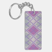 LILAC RAUTE STRICK Rectangle Akryllischer Schlüsse Schlüsselanhänger (Vorderseite links)